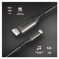 AXAGON RVC-HI2MC, USB-C -> HDMI 2.0a redukcia / kábel 1.8m, 4K/60Hz HDR10