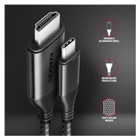 AXAGON RVC-HI2MC, USB-C -> HDMI 2.0a redukcia / kábel 1.8m, 4K/60Hz HDR10
