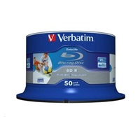 VERBATIM BD-R SL Datalife (50-pack)Blu-Ray/Spindle/6x/25GB Wide Printable