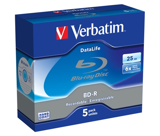 VERBATIM BD-R SL Datalife (50-pack)Blu-Ray/Spindle/6x/25GB Wide Printable