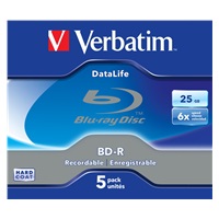 VERBATIM BD-R SL Datalife (50-pack)Blu-Ray/Spindle/6x/25GB Wide Printable