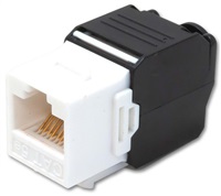 Keystone Cat5E, UTP, samorezný so zacvakávaním, biely