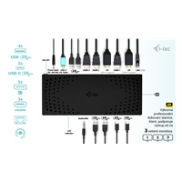 i-tec USB 3.0 / USB-C / Thunderbolt, 3x 4K Docking Station Gen 2 + PD 100W