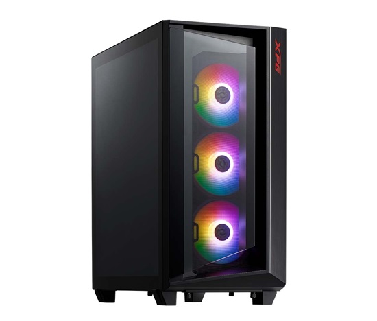 ADATA XPG case CRUISER Mid-Tower, bez zdroje, 3x 120mm ARGB Fan, Černá