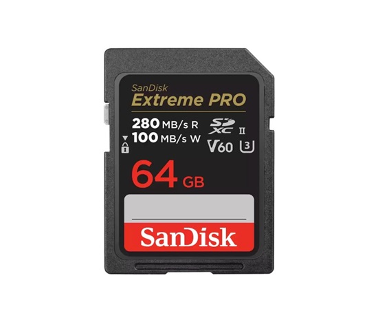 SanDisk SDXC karta 64GB Extreme PRO (280 MB/s Class 10, UHS-II V60)