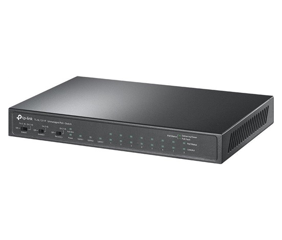 TP-Link CCTV switch TL-SL1311P (8x100Mb/s, 2xGbE, 1xSFP, 8xPoE+, 65W, fanless)