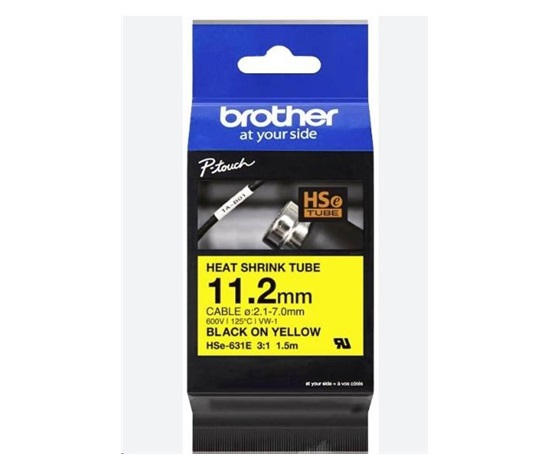 BROTHER smršťovací bužírka - HSE-631E žlutá pro E300VP H300 H500 E550 P700 P750 D800 P900 P950 - 11,2,, / 2,1-7mm / 3:1