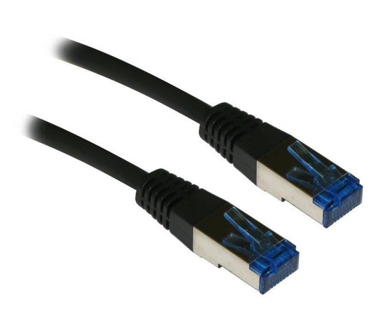 XtendLan patch kábel Cat6A, SFTP, LS0H - 0,25m, čierny (predaj po 10 ks)