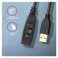 AXAGON ADR-215, USB 2.0 A-M -> A-F aktívny predlžovací / repeater kábel, 15m