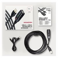 AXAGON ADR-215, USB 2.0 A-M -> A-F aktívny predlžovací / repeater kábel, 15m