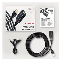 AXAGON ADR-220, USB 2.0 A-M -> A-F aktívny predlžovací / repeater kábel, 20m