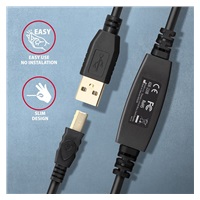 AXAGON ADR-220B, USB 2.0 A-M -> B-M aktívny prepojovací / repeater kábel, 20 m