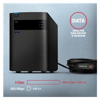 AXAGON ADR-305, USB 3.2 Gen 1 A-M -> A-F aktívny predlžovací / repeater kábel, 5m