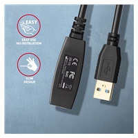 AXAGON ADR-310, USB 3.2 Gen 1 A-M -> A-F aktívny predlžovací / repeater kábel, 10m