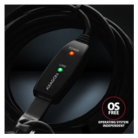 AXAGON ADR-310, USB 3.2 Gen 1 A-M -> A-F aktívny predlžovací / repeater kábel, 10m
