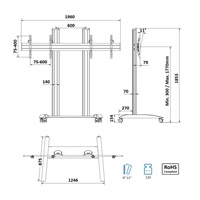Stojan na 2 Tv monitory Edbak TRV300