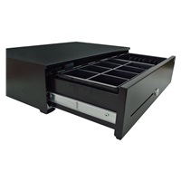 Virtuos pokladní zásuvka SK-500CB s kabelem, kov. pořadač 8/8, 9-24V, černá