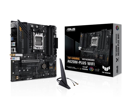 ASUS MB Sc AM5 TUF GAMING A620M-PLUS WIFI, AMD A620, 4xDDR5, 1xHDMI, 2xDP, mATX