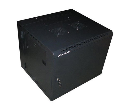 XtendLan 19" dvoudílný nástěnný rozvaděč 9U 600x500, nosnost 60 kg, plné dveře, svařovaný,černý