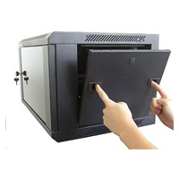 XtendLan 19" nástěnný rozvaděč 6U 600x600, nosnost 60 kg, skleněné kouřové dveře, svařovaný, černý