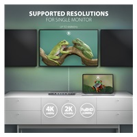 AXAGON HMC-4KX3 USB 5Gbps hub, 3x USB-A, 2x HDMI, DP, RJ-45 GLAN, SD/microSD, audio, PD 100W, kábel USB-C 40cm