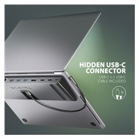 AXAGON HMC-4KX3 USB 5Gbps hub, 3x USB-A, 2x HDMI, DP, RJ-45 GLAN, SD/microSD, audio, PD 100W, kábel USB-C 40cm