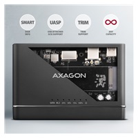 AXAGON ADSA-CC USB-C 10Gbps - NVMe M.2 SSD & SATA 2.5"/3.5" SSD/HDD CLONE MASTER 2 adaptér