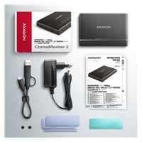 AXAGON ADSA-CC USB-C 10Gbps - NVMe M.2 SSD & SATA 2.5"/3.5" SSD/HDD CLONE MASTER 2 adaptér
