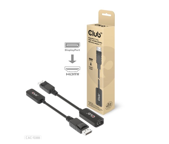 Club3D Active DisplayPort adaptér 1.4 na HDMI 4K120HZ HDR (M/F), čierna