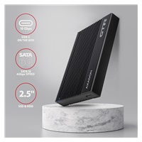 AXAGON EE25-GTR, USB-C 10Gbps - SATA 6G 2.5" RIBBED box, čierny