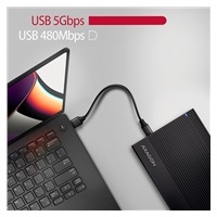 AXAGON EE35-GTR, USB-C 5Gbps - SATA 6G 3.5" RIBBED box, čierny
