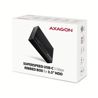 AXAGON EE35-GTR, USB-C 5Gbps - SATA 6G 3.5" RIBBED box, čierny