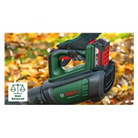 BOSCH AdvancedLeafBlower 36V-750, akumulátorový foukač na listí, 36 V, proudění 100 – 200 km/h, akumulátor 2.0 Ah