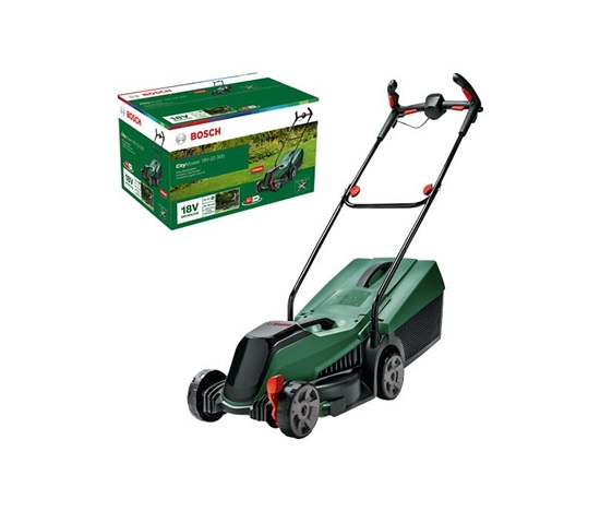 BOSCH CityMower 18V-32-300, akumulátorová sekačka na trávu, 18 V, šířka střihu 32 cm, výška střihu 30 – 60 mm