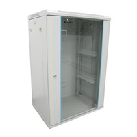 XtendLan 19" nástěnný rozvaděč 15U 600x600, nosnost 60 kg, skleněné kouřové dveře, rozložený, šedý