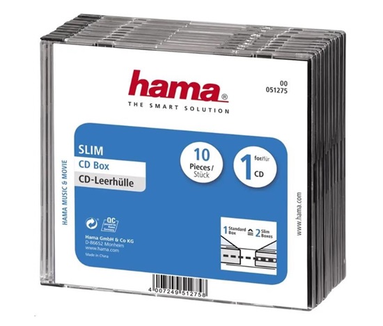 Náhradné puzdro na CD Hama, priehľadné, 5 ks
