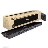 Club3D Dokovací stanice USB-C, Triple Display DP 1.4 Alt mode Smart PD3.0 Charging Dock with 100 Watt PS