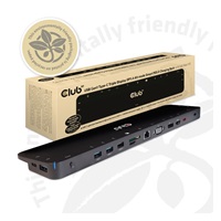 Club3D Dokovací stanice USB-C, Triple Display DP 1.4 Alt mode Smart PD3.0 Charging Dock with 100 Watt PS