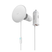 Baseus CW01 magnetický držák s bezdrátovým nabíjením (do ventilační mřížky) 15W+25W, bílá