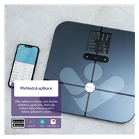 TrueLife FitScale W7 BT - Bioelektrická impedanční bluetooth váha - černá