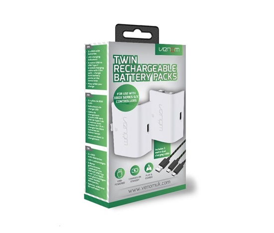 VENOM VS2872 Xbox Series S/X & One White Twin Battery Pack + 3 meter cable