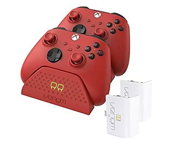 VENOM VS2879 Xbox Series S/X & One Red Twin Docking Station + 2 batteries