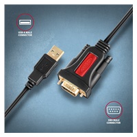 AXAGON ADS-1PSN, USB-A 2.0 - sériový RS-232 DB9-M Prolific adaptér / kábel 1.5m