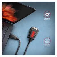 AXAGON ADS-1PSN, USB-A 2.0 - sériový RS-232 DB9-M Prolific adaptér / kábel 1.5m