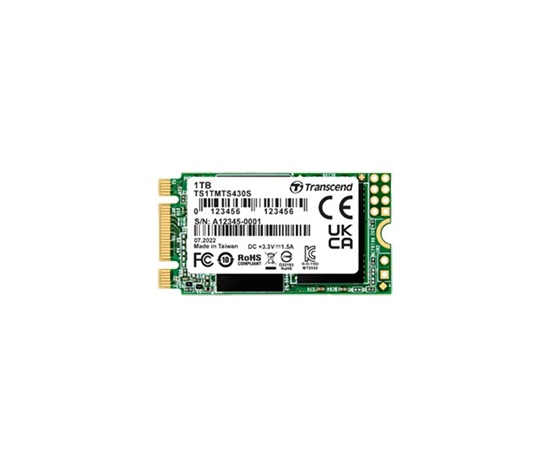 TRANSCEND SSD M.2 430S 1TB, M.2 2242 SSD, SATA3 B+M Key, TLC