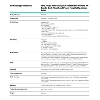 Aruba AP-505HR (EU) Remote AP bundle with AP-505H (RW) + desk mount + power adapter + EU power cord R3V56AR RENEW