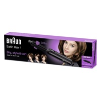 Braun AS110 Satin Hair 1 teplovdušná kulma, 2 teploty, 2 rychlosti, 200 W, ochrana proti přehřátí, černá