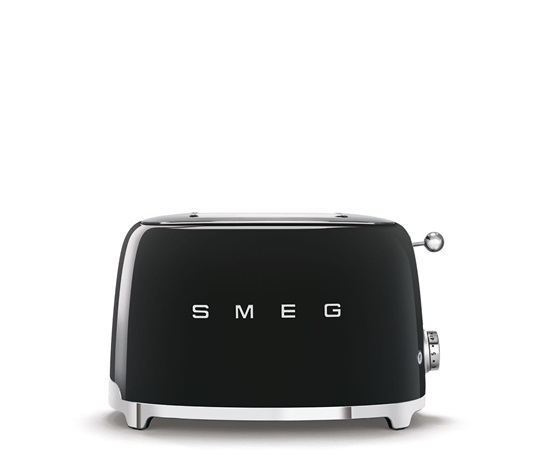 Smeg TSF01BLEU toustovač / topinkovač, 2 toasty, 6 úrovní opékání, zásuvka na drobky, styl. 50. let, černá