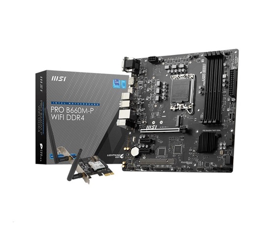 MSI MB Sc LGA1700 PRO B660M-P WIFI DDR4, Intel B660, 4xDDR4, 1xDP, 1xHDMI, 1xVGA, WI-FI. mATX