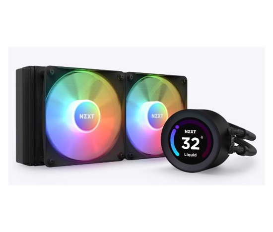 NZXT vodní chladič Kraken 240 ELITE RGB / 2x120mm RGB fan / 4-pin PWM / LCD disp. / 6 let